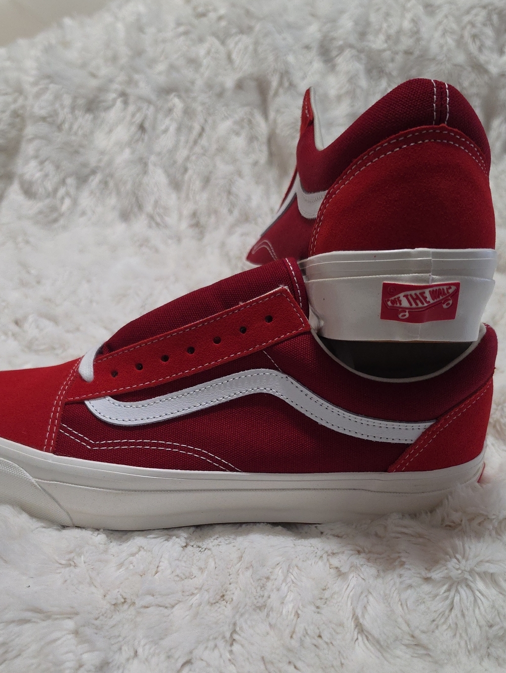 Vans Red High-Top Sneakers with White Stripe
